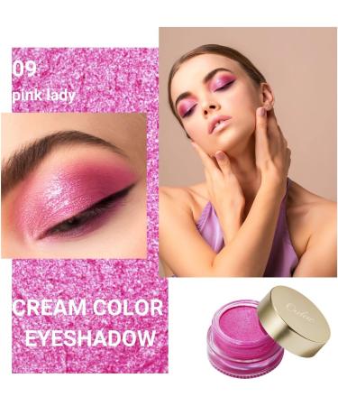 Oulac Glitter Eyeshadow Metallic Finish - Waterproof High Impact Pink Eyeshadow | Long-Lasting Christmas Makeup | Vegan Formula 12g (09) Pink Lady - Buy Online on GoSupps.com