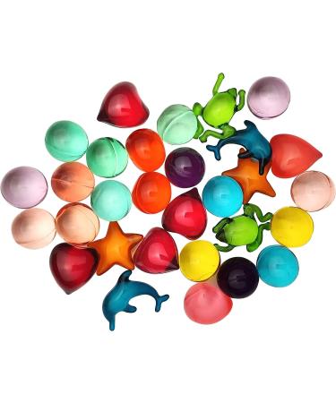 30 Pcs Natural Plant-Based Bath Oil Beads | Spa Essential Oil Moisturizing Beads | Mixed Colors/Round Love Animals Shape - Buy Online on GoSupps.com