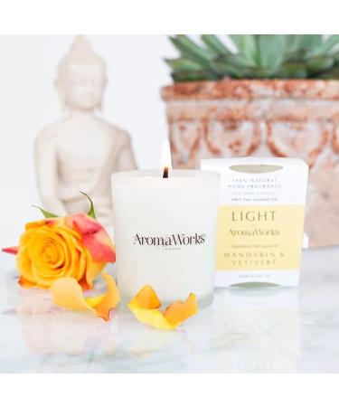 Light Mandarin & Vetivert Candle - 100% Pure Essential Oils | Calm Atmosphere & Happiness | 2.64 Oz - International Shipping Available - Buy Online on GoSupps.com