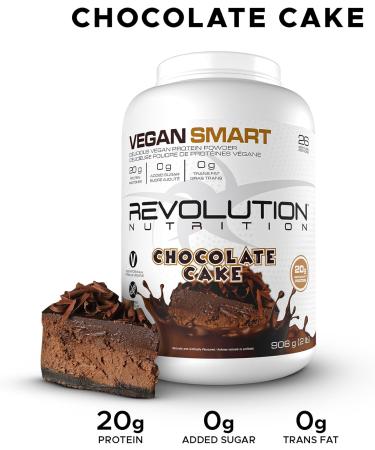Revolution Nutrition Vegan Smart Vegan Protein Powder Dairy Free Plant Based Sugar Free Soy Free BCAAs Keto Friendly For Men & Women 20g Of Protein Per Scoop 908g 26 Servings (Chocolate Cake 2 Pound) Chocolate Cake 26 Servings (Pack of 1) - Buy Online on GoSupps.com
