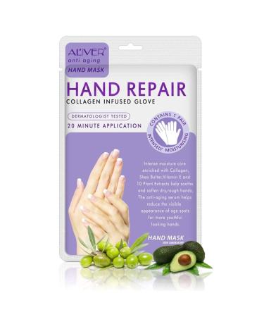 P-Beauty Lavender Hand Mask | 5 Pairs of Moisture Gloves | Collagen & Vitamin-Rich Anti-Aging Care for Cracked Dry Hands - Buy Online on GoSupps.com