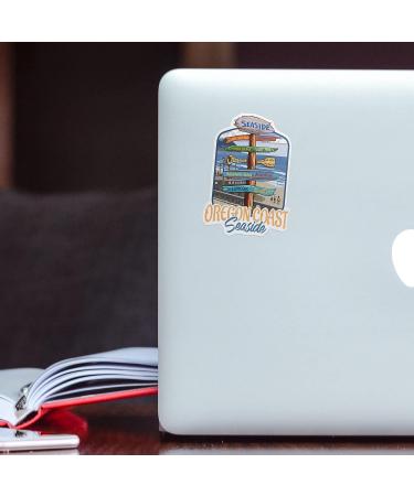 Seaside Oregon Destination Signpost Die Cut Sticker - Waterproof Vinyl Decal 1-3 inches for Cars, Water Bottles, Laptops, Coolers - Buy Online on GoSupps.com