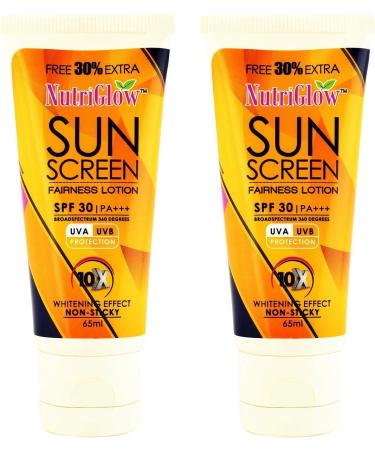 Nutriglow Sunscreen Fairness Lotion SPF 30 Pa+++for Glowing Healthy Nourished SkinLong Lasting FragranceParaben and Sulphate Free65 Ml - Buy Online on GoSupps.com