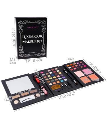 SHANY Luxe Book Makeup Set - All-in-One Travel Cosmetics Kit with Eyeshadows Lip Colors Blushes & Brushes for Effortless Beauty - Buy Online on GoSupps.com