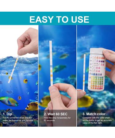 DAJIANG 9 in 1 Aquarium Test Strips - 100 Strips | Freshwater/Saltwater/Pond Testing Kit | Fish Tank pH, Iron, Copper, Nitrite, Nitrate, Hardness & More - Buy Online on GoSupps.com
