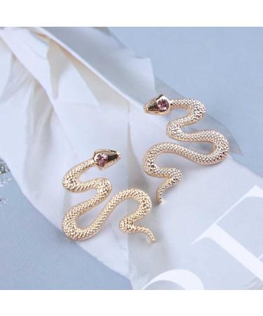 Vintage Gold Snake Stud & Drop Earrings | Gothic Serpent Jewelry for Women & Girls - Punk Viper Cobra Design - Buy Online on GoSupps.com