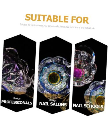 Healeved Nail Art Crystal Cup Nail Manicure Tools Professional Nail Dish Dappen Dish Glass Clear Cup Nail Liquid Cup Colored Glass Stained Glass Diamond Decor Glass Mixing Dish Powder Major - Buy Online on GoSupps.com