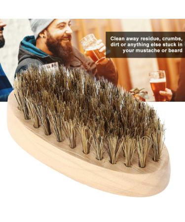 Beard Brush for Men | Soft Bristle Mustache Comb & Oval Bamboo Handle | Perfect Beard Shaping Tool - Buy Online on GoSupps.com