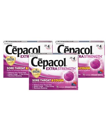 Cepacol Sore Throat And Cough Lozenges Mixed Berry 16 Lozenges