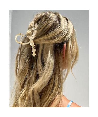 Brinie Ocean Bubble Hair Claw Clamp with Pearls and Tassels - Hair Accessory for Women and Girls - Buy Online on GoSupps.com