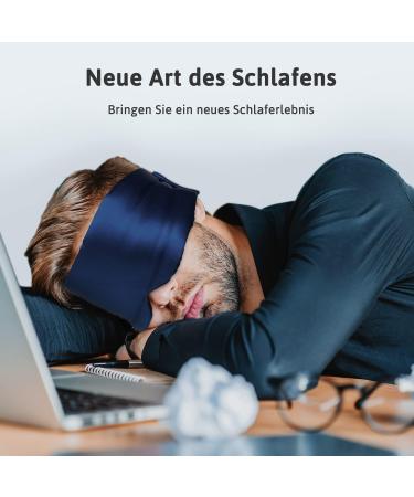 ATREEEBAG Silk Sleep Mask | Unisex 100% Skin-Friendly Silk Eye Mask | Adjustable Night Mask for Home & Travel | Navy Blue - Buy Online on GoSupps.com