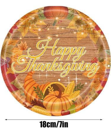 Fall Tableware Set - Fall Thanksgiving Party Paper Supplies | Autumn Non-Reusable Tableware Set Pumpkin Sunflower Maple Leaves Paper Dinnerware Serve 20 for Autumn Thanksgiving 7 Inch Tray - Buy Online on GoSupps.com