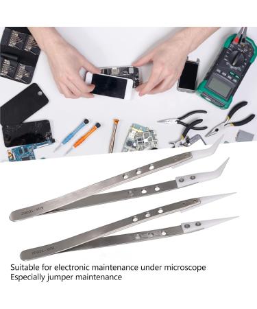 Stainless Steel Curved Tweezers Set 2 Pieces for Precision Electronic Repair | International Shipping - Buy Online on GoSupps.com