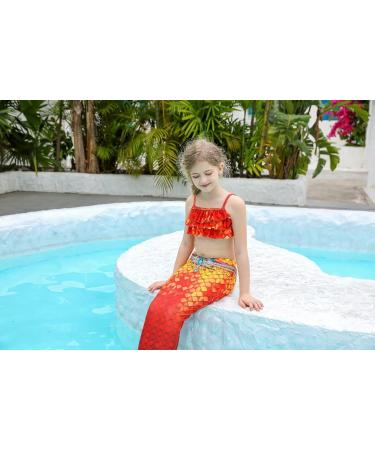 SPEEDEVE Girls Mermaid Tail 3pcs Bikini Set - No Fin Perfect for Swim Fun - Buy Online on GoSupps.com
