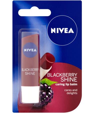 Nivea Lip Care Fruity Shine, Blackberry, 4.8g, Pack of 12