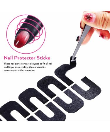 NOLITOY 100 Sheets Nail Polish Protector for Fingers U-shape Tape Polish Guards Nail Arts Peel Off Sticker Cuticle Protectors - Buy Online on GoSupps.com
