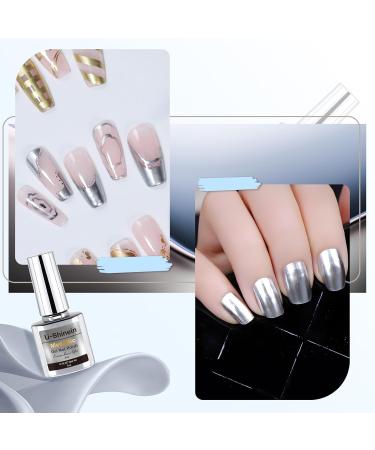 Buy Gunmetal Glint Metallic Gel Nail Polish - 7ml Mirror Chrome Long-Lasting Shine Soak Off UV/LED Nail Art - Buy Online on GoSupps.com