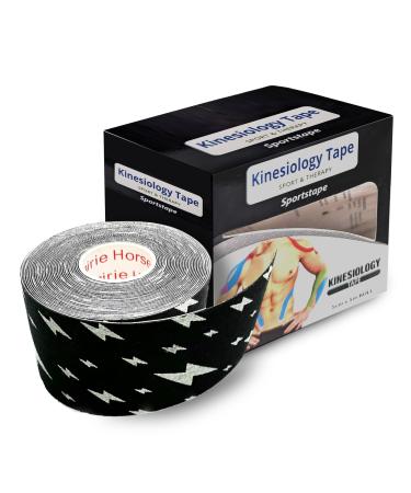 Prairie Horse Supply - Kinesiology Tape - Enhanced Support Breathable & Moisture-Resistant - Latex-Free for Sensitive Skin & Customizable - for Athletes & Fitness Enthusiasts - Lightning 2"x16.4ft