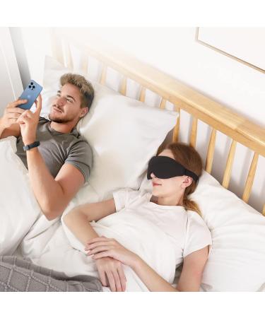 3D Contoured Sleep Mask for Men and Women - 100% Blackout, Micro Weighted Blindfold for Travel, Yoga, Nap - Breathable & Soft Eye Cover in Black - Buy Online on GoSupps.com