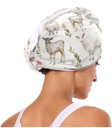 Buy Super Absorbent Sheep Rooster Hair Towel 2 Pack | Quick Dry Hair Turbans for Women & Girls - Perfect Hair Drying Solution - Buy Online on GoSupps.com
