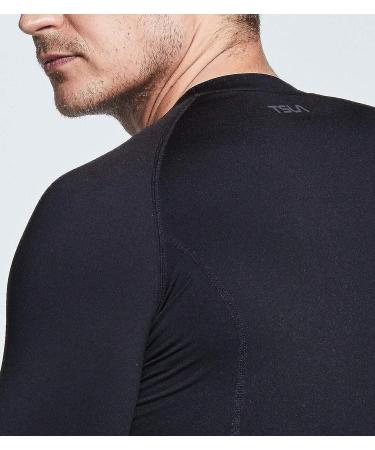 TSLA Men's Thermal Compression Shirt 1 or 2 Pack - Black, Medium | Winter Base Layer for Running & Sports - Buy Online on GoSupps.com