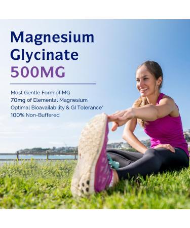 Magnesium Glycinate 500mg | 240 Vegetarian Capsules | Non-GMO & Gluten-Free | Supports Muscle, Nerve & Heart Health | 8-Month Supply - Buy Online on GoSupps.com