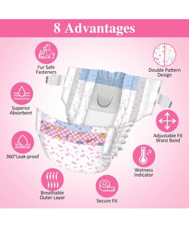 Dono Disposable Dog Diapers for Female Dogs - Super Absorbent & Leak-Proof - 48 Count Sizes XXS to L - Ideal for Incontinence Heat & Periods - Buy Online on GoSupps.com