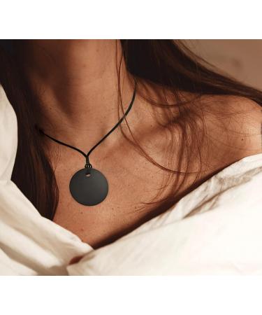 DOJA Barcelona Shungite Pendant Necklace - 32mm Round Elite Shungite Healing Stones for Water Purification - Buy Online on GoSupps.com