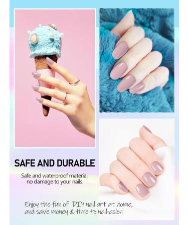 Kalolary Gel Nail Polish Strips Nail Gel Art Sticker Waterproof Full Nail Wraps Decal Sets with Nail File and Stick for Women Girls Nail Art Decor (UV/LED Lamp Required) Nude Pink - Buy Online on GoSupps.com