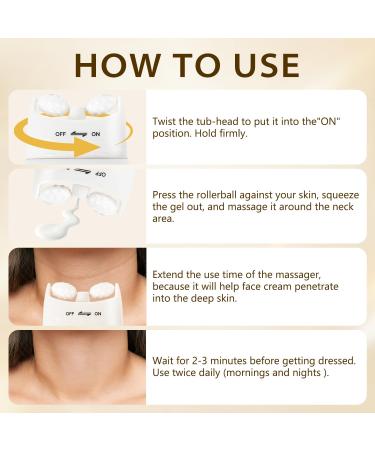 Firming Neck Cream with Roller for Crepey Skin Hyaluronic Acid Vitamin E Neck & Chest Tightening Lotion Lifting Moisturizing Massage Cream for Women and Men Hydrating Firming Skin Care 4.23oz - Buy Online on GoSupps.com