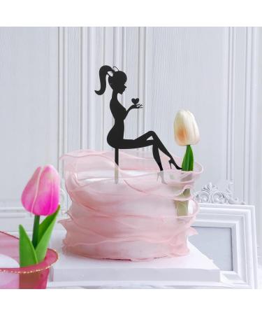 Uinfhyknd Pack of 6 High Heel Girls Birthday Cake Decoration Cake Toppers (Black) - Buy Online on GoSupps.com