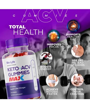 Biolyfe Max Keto ACV Gummies - 3 Pack, Advanced Formula with Apple Cider Vinegar and Minerals for 90 Days Supply - Buy Online on GoSupps.com