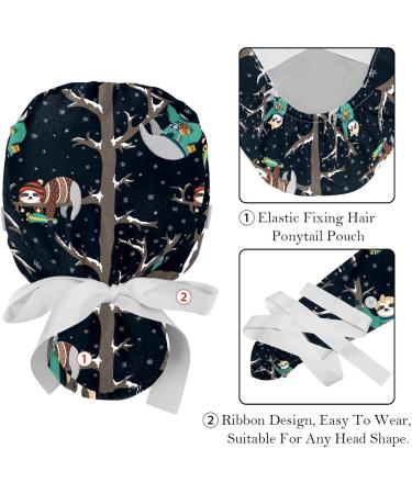 Parrot White Print Surgical Caps Hats - 2PCS Women's Bouffant Working Hat with Ponytail Holder - Pattern 03 - Buy Online on GoSupps.com