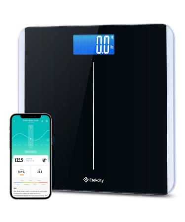 Etekcity Bathroom Scale for Body Weight and BMI Smart Bluetooth Digital Weighing Scale Upgraded Version of eb9380h Scale Free VeSync App Rounded Corner 11 x 11 inches 0.1lb/ 0.05kg 400 Pounds