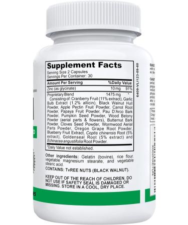 Nutracraft Paracel Intestinal Guard - Intestinal Cleanse with Wormwood, Black Walnut, Clove & More - 60 Non-GMO Capsules - Buy Online on GoSupps.com