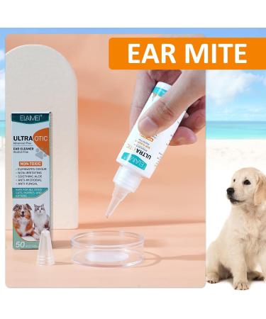 JCZQDRPC Dog Ear Cleaner 50ml - Yeast Infection Relief & Ear Care Drops for Dogs - Antibacterial Formula for Itchy Ears - Safe for Dogs & Cats - Buy Online on GoSupps.com