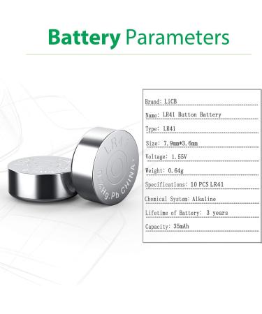 LiCB 10 Pack LR41 AG3 392 384 Battery - Long-Lasting Leak-Proof 1.5V Coin Button Cells for Thermometers Hearing Aids & More - Buy Online on GoSupps.com