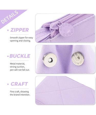 ANGOOBABY Large Capacity Pencil Case Durable Pen Pouch Portable Pencil Bag with Handle for School Teen Girl Boy Men Women Adults purple - Buy Online on GoSupps.com