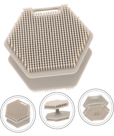 Housoutil Face Brush Face Scrub Scrubber Face Cleansing Brush for Blackhead Facial Cleansing Brush for Blackhead Face Washer Brush Face Exfoliator Makeup Brush Silica Gel Double Sided 6.50X6.50X4.00CM Grey - Buy Online on GoSupps.com
