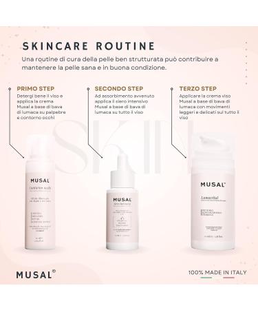  MUSAL Organic snail mucin face cream 100ml - Anti-wrinkle anti-aging face cream - Long-lasting moisturizing cream with hyaluronic acid for combination oily and dry skin - Buy Online on GoSupps.com