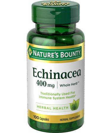 Nature's Bounty Echinacea 400 mg 100 Capsules