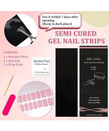 Ceboic Semi Cured Gel Nail Strips 20Pcs Real Gel Nail Polish Stickers Solid Color Self-Adhesive Gel Nail Wraps Waterproof Nail Art Stickers for Women Girls Kids Salon-Quality Manicures (Creamy Pink) - Buy Online on GoSupps.com