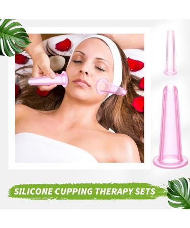 Threlaco 4 Pcs Face Cupping Set Facial Cupping Set for Face and Eye Massage Silicone Massage Vacuum Anti Aging Beauty Tool Facial Care(Pink) - Buy Online on GoSupps.com