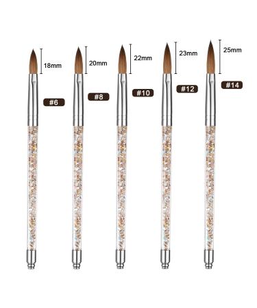 iBealous Acrylic Nail Brush Size 10 for Extension Nails - Kolinsky Nail Art Drawing Brush with Liquid Glitter Handle, Halloween Gift - 1 Pc - Buy Online on GoSupps.com