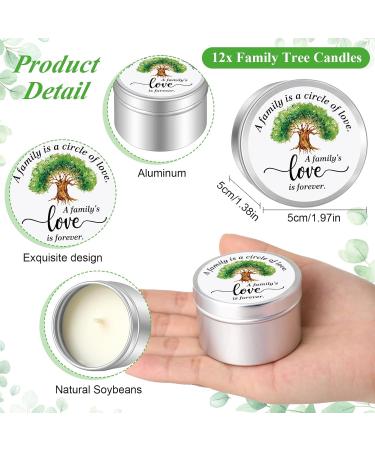 12 Set Family Reunion Party Favors - Family Tree Candle Gifts & Organza Bags for Family Gathering Souvenirs - Buy Online on GoSupps.com