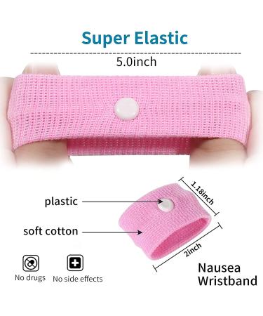 Original Natural Anti-Nausea Relief Wristbands for Kids | Pink & White Motion Sickness Bands | Travel Essential - Buy Online on GoSupps.com