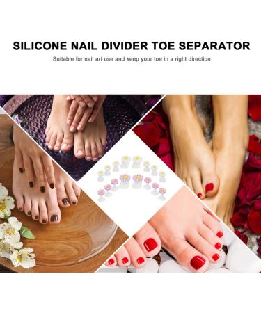 FRCOLOR Silicone Flower Toe Separator Spacer - 2 Boxes, Reusable Toenail Stretchers for Men and Women - Buy Online on GoSupps.com