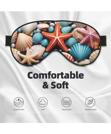Soft Shell Starfish Pattern Eye Mask - Adjustable Breathable & Light Blocking | Perfect for Sleep | International Shipping Available - Buy Online on GoSupps.com