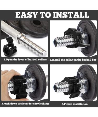 Wiyety 8-Piece Dumbbells Set | 30mm Quick Lock Barbell Collars for Weightlifting | Durable Black Dumbbell Closure & Clips - Buy Online on GoSupps.com