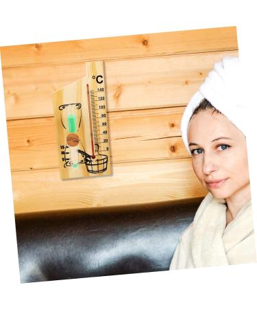 Ganazono 2-St Sauna Timer Hourglass Toy - 15 Minute Wooden Sauna Dater & Desk Attachment for Baby Room - Perfect Wooden Glass Timer & Thermometer - Buy Online on GoSupps.com
